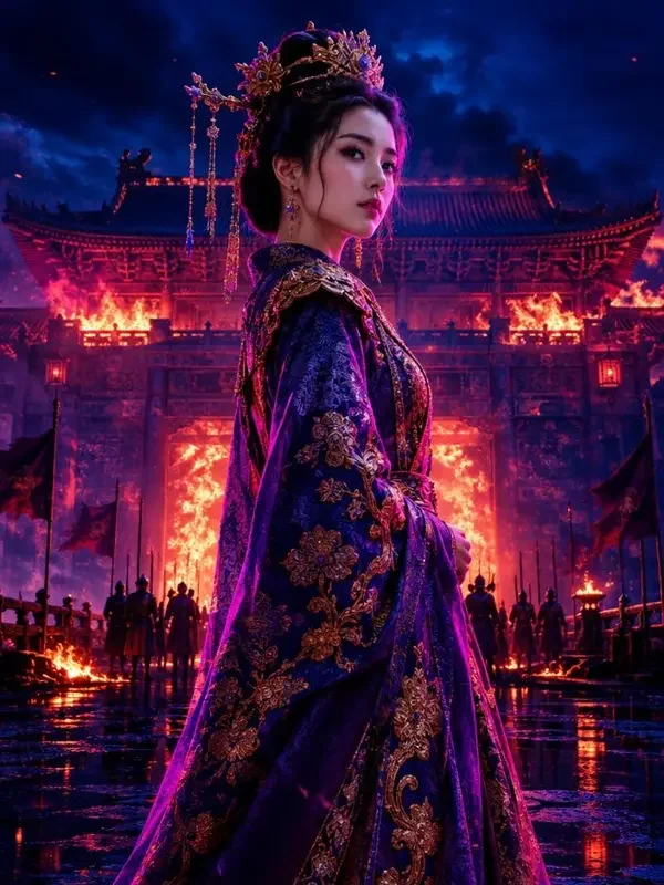 短剧太子妃的反击竖版封面，古装题材，主演柳明微