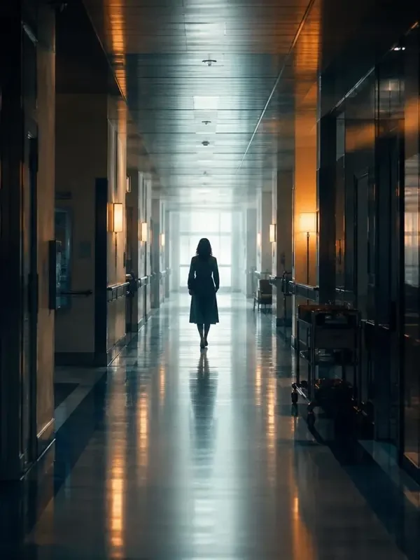 短剧深夜十三号病房竖版封面，悬疑题材，主演江屿