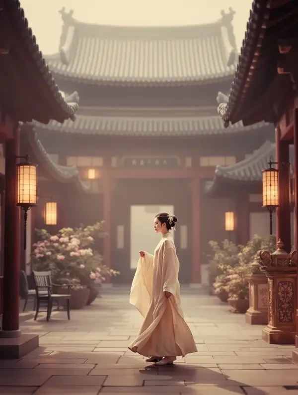 短剧花魁之上竖版封面，古装题材，主演沈流萤